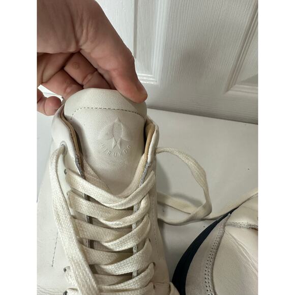 HIRUNDO White Midnight Blue Leather Sneakers Size EU 41 - Picture 8 of 9